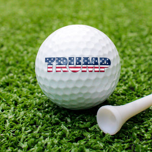 Trump Flag Text Golf Ball Golf Gift, Gift for Golfing Dad, Trump Golf Ball, Father's Day Golf Gift, White Golf Ball TH10 64621