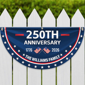 Custom Family Name 250th Anniversary 1776-2026 America Non-Pleated Fan Flag HA75 898792