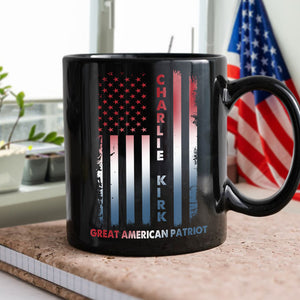 Pray For Charlie Kirk Great American Patriot Memorial Black Mug LM32 65487
