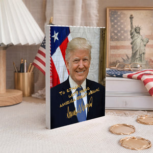 Custom Name President Donald Trump Photo Building Brick Blocks TH10 898877