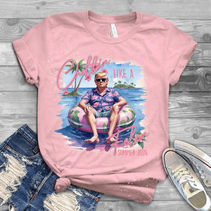 Chillin Like A Felon Summer 2024 Trump President Bleached Shirt HO82 62916