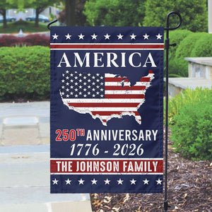 Personalized Family Name America 250th Anniversary Garden Flag LM32 895207