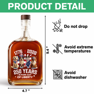 Personalized 250 Years In Purr-suit Of Liberty Vintage Dog Whiskey Bottle HO82 901244