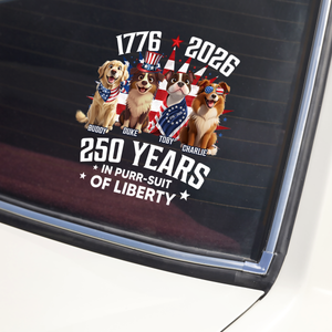 Personalized 250 Years In Purr-suit Of Liberty Vintage Dog Car Sticker HO82 901234
