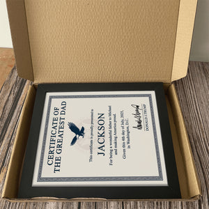Personalized Certificate of The Greatest Dad, Mom Trump Picture Frame HA75 64610
