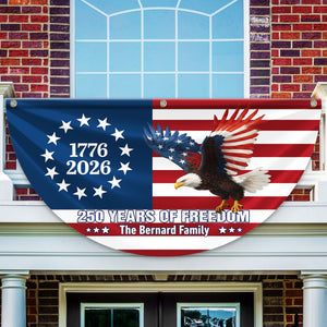 Personalized 250 Years Of Freedom 1776–2026 Eagle Non-Pleated Fan Flag HO82 901306