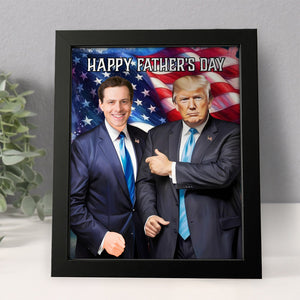 Custom Face Photo With Trump President Picture Frame Gift For Mother's Day, Father's Day HO82 65704