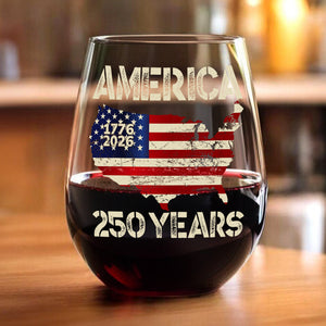 250 Years America Anniversary 250th Independence Day Wine Glass HA75 897358