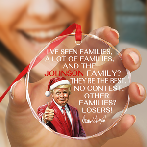 Personalized Gift Funny Trump Christmas I've Seen Families Glass Ornament LM32 65819