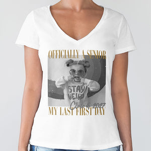 Personalised Vintage Photo And Year Senior - Officially A Senior - My Last First Day Bright Shirt HA75 922054