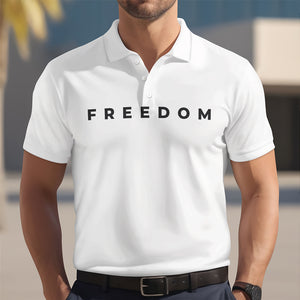 Charlie Kirk Freedom White Polo Shirt HA75 64530