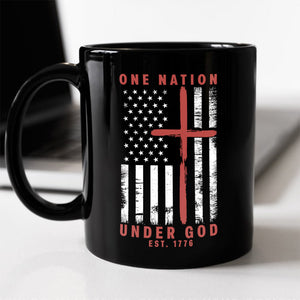 One Nation Under God Est. 1776 Black Mug LM32 895451