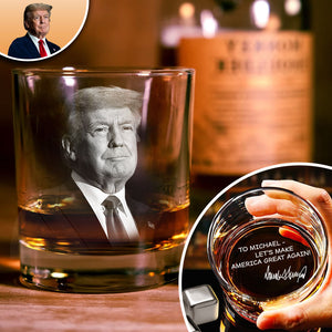 Let's Make America Great Again Trump Print Rock Glass HO82 62554