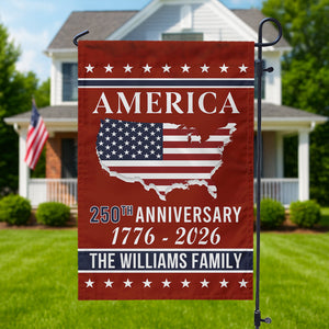Personalized Family Name America 250th Anniversary Garden Flag LM32 895207