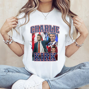 Patriotic Tribute to Charlie Kirk Memorial Bright Shirt LM32 65611