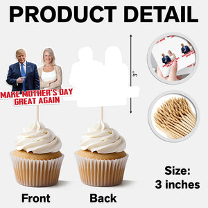 Custom Photo Trump Mom Trump Dad Party Decoration Cupcake Toppers LM32 65333