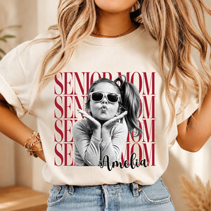 Custom Photo Senior Mom Comfort Shirt 2027, Personalized Class Of 2027 Gift, Proud Senior Mom Gift HO82 903272