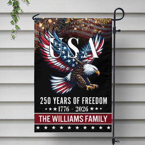 Custom Family Name 250 Years Of Freedom Patriotic Eagle Garden Flag HO82 901166
