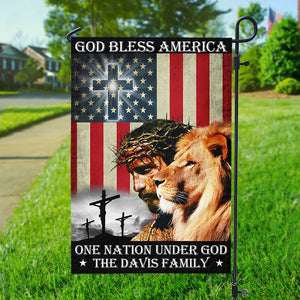 Custom Name God Bless American - One Nation Under God Garden Flag LM32 897223