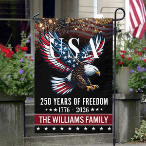 Custom Family Name 250 Years Of Freedom Patriotic Eagle Garden Flag HO82 901166