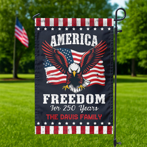 America 250 Years of Freedom Patriotic Eagle Flag Personalized Garden Flag HA75 897350
