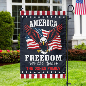 America 250 Years of Freedom Patriotic Eagle Flag Personalized Garden Flag HA75 897350