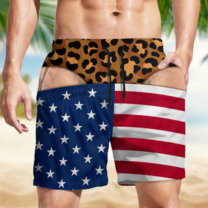 Funny Men’s Swim Trunks - Fake Underwear Beach Shorts, Wide Load Birthday Gag Gift For Him HA75 921938