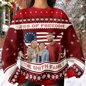 Custom Family Photo 250 Years Of Freedom America Ugly Sweater LM32 897139