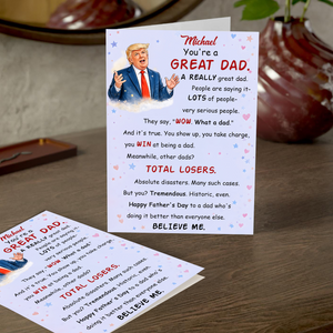 Personalized Funny Trump Parody Dad Thankyou Card CH07 67540