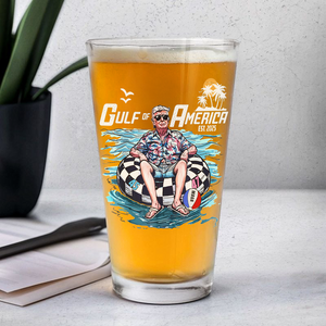 Funny Trump Gulf of America Beach MAGA Print Beer Glass LM32 65365