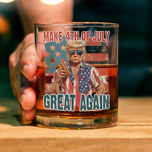 Make 4th Of July Great Again Trump Print Whiskey Glass HO82 65726