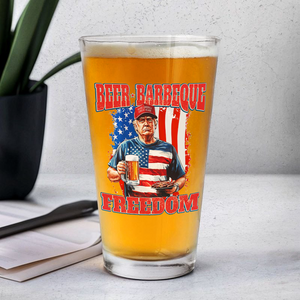 President Trump 4th of July Beer Barbeque Freedom Print Beer Glass LM32 65363