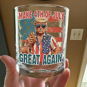 Make 4th Of July Great Again Trump Print Whiskey Glass HO82 65726