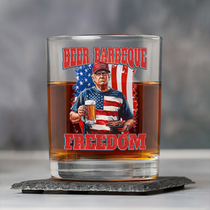 President Trump 4th of July Beer Barbeque Freedom Whiskey Glass LM32 65367