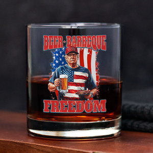 President Trump 4th of July Beer Barbeque Freedom Whiskey Glass LM32 65367