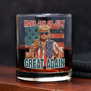 Make 4th Of July Great Again Trump Print Whiskey Glass HO82 65726
