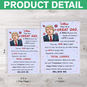 Personalized Funny Trump Parody Dad Thankyou Card CH07 67540
