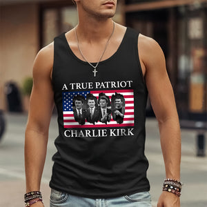 Charlie Kirk Memorial A True Patriot American Flag Tanktop CH07 67454