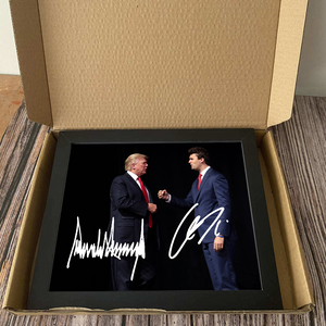 Charlie Kirk - Donald Trump Autographed Signed Picture Frame LM32 65505