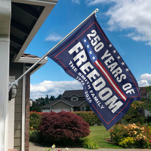 Custom Family Name 250 Years Of Freedom 1776-2026 4th Of July Double-Sided Flag HO82 894850