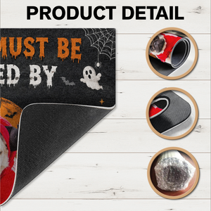 Custom Photo Visitors Must Be Approved By Dog Doormat - Gift For Halloween, Dog Lovers HO82 903144