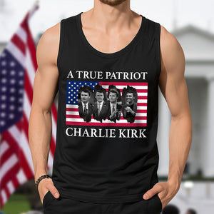 Charlie Kirk Memorial A True Patriot American Flag Tanktop CH07 67454