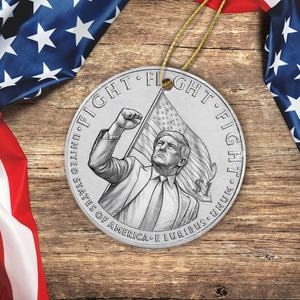 Trump Fight - America 250 Ceramic Ornament Independence Day LM32 65805