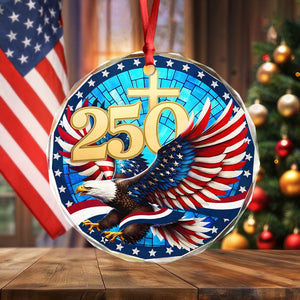 250 Years Of America Glass Ornament American Independence Day HA75 897808