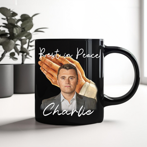 Rest In Peace Charlie Kirk Memorial Black Mug LM32 65559