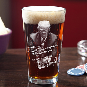 Custom Name President Donald Trump Print Beer Glass HA75 62558