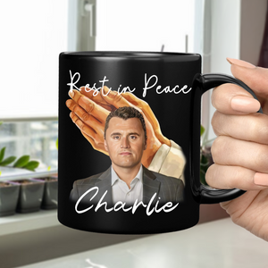 Rest In Peace Charlie Kirk Memorial Black Mug LM32 65559