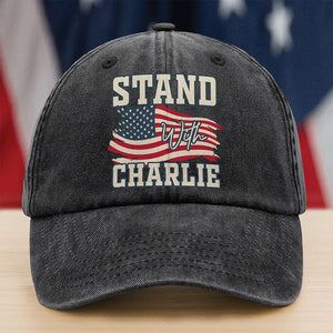 Stand With Charlie Washed Denim Baseball Cap TH10 64415