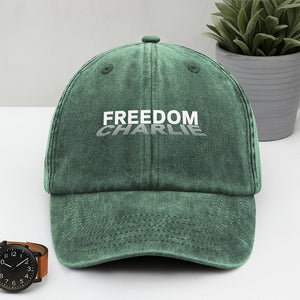 RIP Charlie Kirk Freedom Washed Denim Baseball Cap CH07 67722