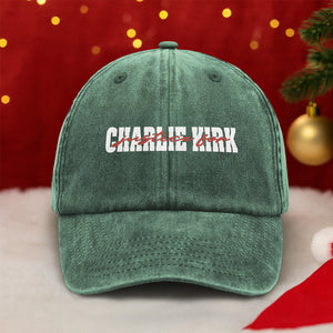 Justice for Charlie Kirk Washed Denim Baseball Cap HA75 64602